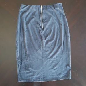 Black faux suede wrap skirt